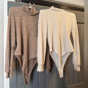 Bodysuit - Cream & Brown